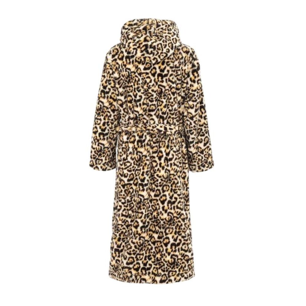 Linea Womens/Ladies Leopard Pattern Robe / Brown/Black - Picture 2 of 5